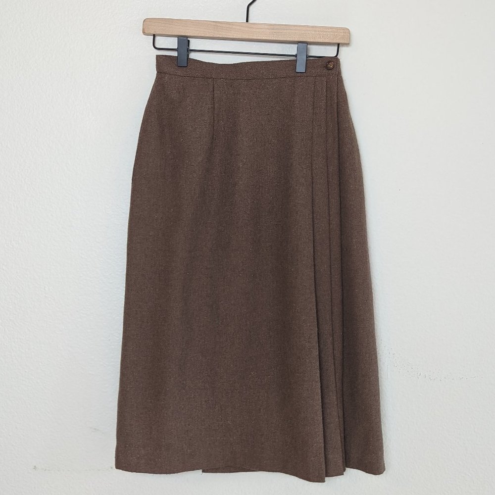 Vintage Jonathan Logan Brown Pencil Skirt with pockets Size 9/10